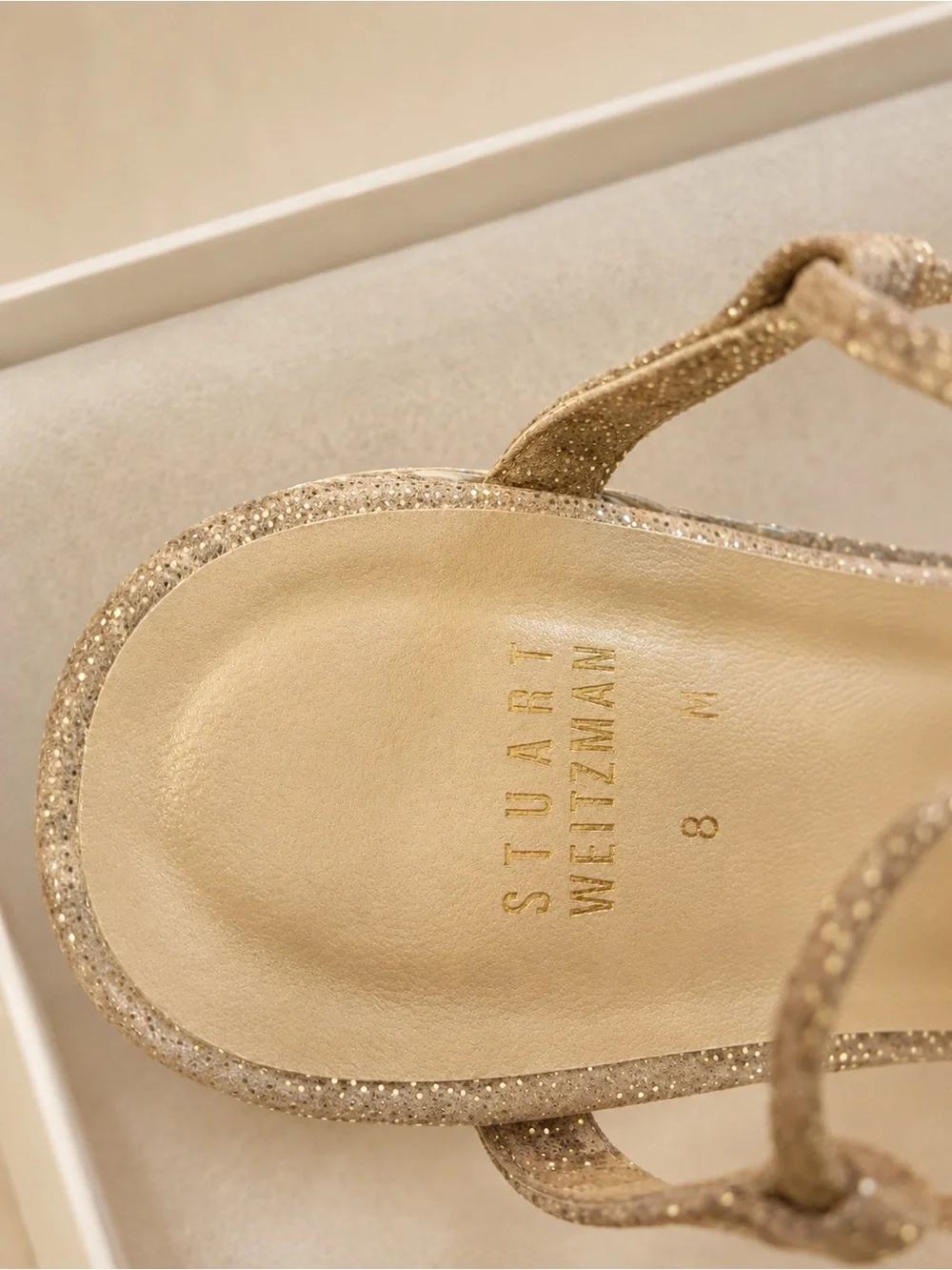 Stuart Weitzman Panache Gold Raffia Wedge Sandals Size 8 - Picture 7 of 10